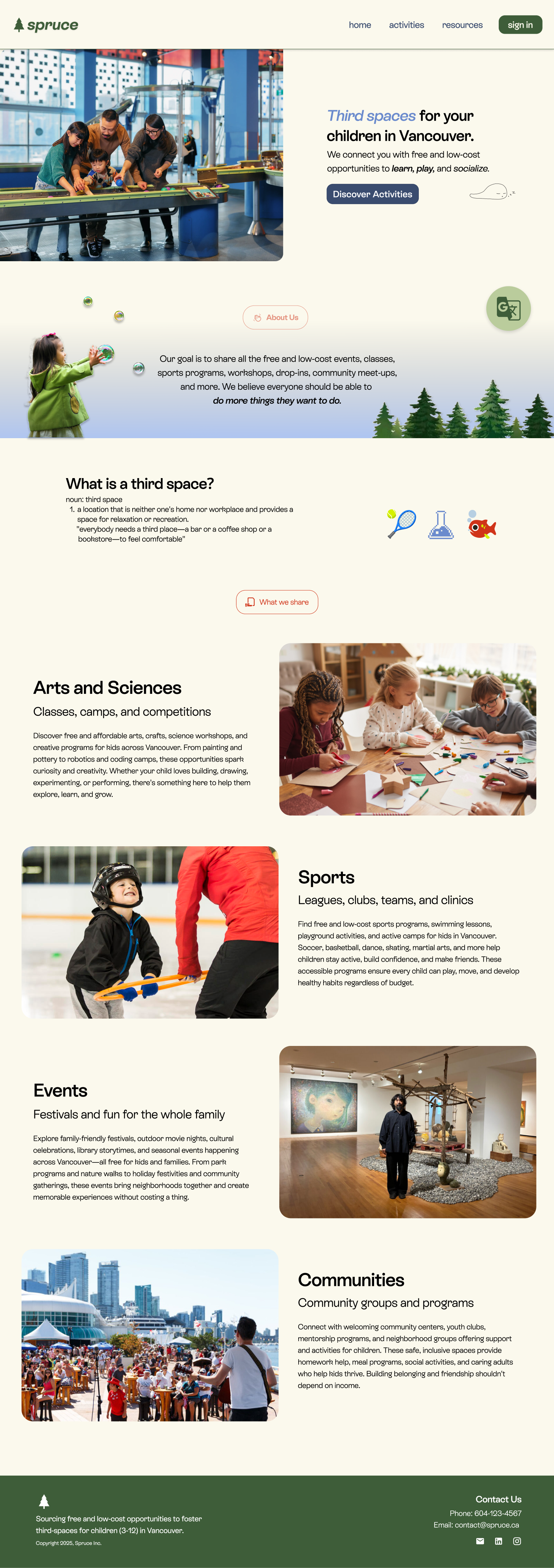Spruce home — marketing page and product overview