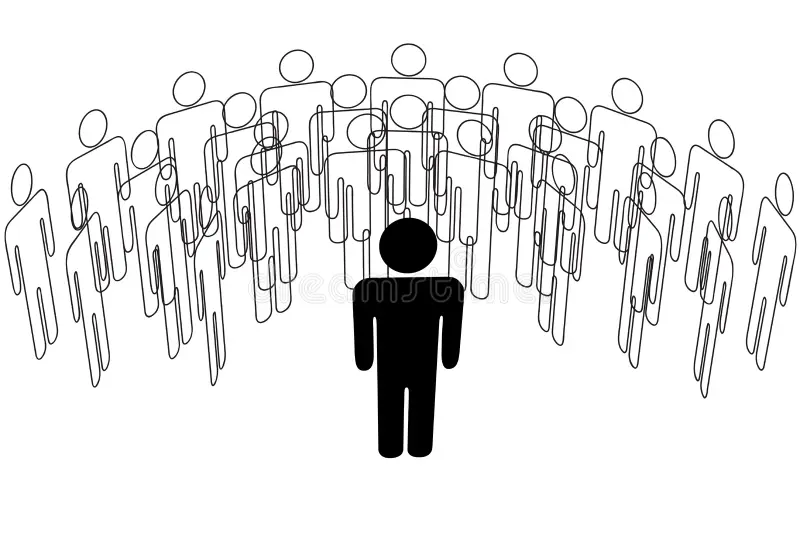 Many people illustration