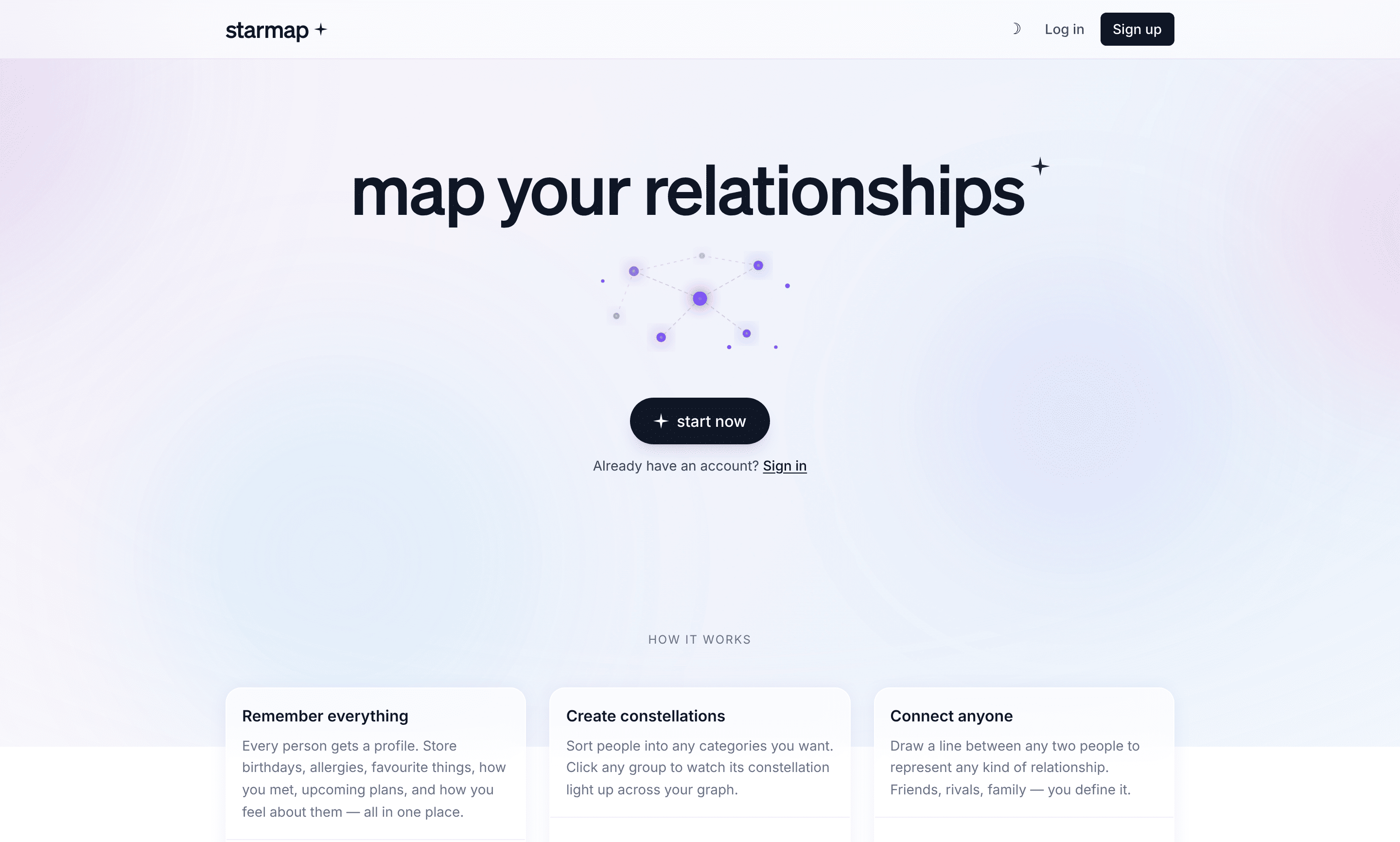 Starmap landing page